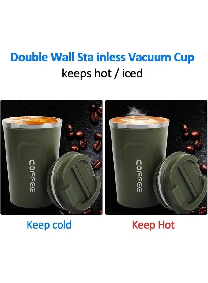 Original 500 ml Thermos Mug, Thermal Bottle, Vacuum Insulated 304 Stainless Steel Tea Coffee Thermos, Travel Thermos for Hot and Cold Drinks, Perfect for Kids and Babies. Leakproof Design, Great Gift for Outdoor, Office, Home, Sports Coffee Mug  Cappuccino Tea - Car Seat Mug - Coffee Mug - Double Wall Stainless Steel Insulated with Flip Lid to Keep Drinks Hot and Cold - Stainless Steel Vacuum Insulated Double Wall Thermal Cup for Tea Coffee Travel with Flip Lid for Hot and Cold Drinks for 6 Hours - Thermal Flask