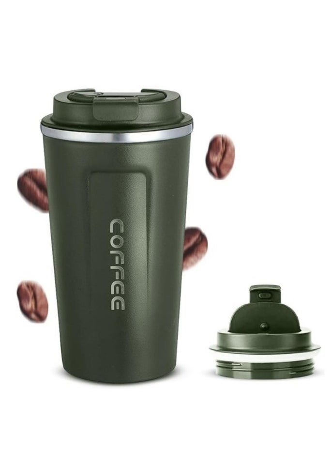 Generic - Original 510ml Thermos Mug, Thermal Bottle, Vacuum Insulated 304 Stainless Steel Tea Coffee Thermos, Travel Thermos for Hot and Cold Drinks, Perfect for Kids and Babies. Leakproof Design, Great Gift for Outdoor, Office, Home, Sports Coffee Mug  Cappuccino Tea - Car Seat Mug - Coffee Mug - Double Wall Stainless Steel Insulated with Flip Lid to Keep Drinks Hot and Cold - Stainless Steel Vacuum Insulated Double Wall Thermal Cup for Tea Coffee Travel with Flip Lid for Hot and Cold Drinks for 6 Hours - Thermal Flask - Image 1