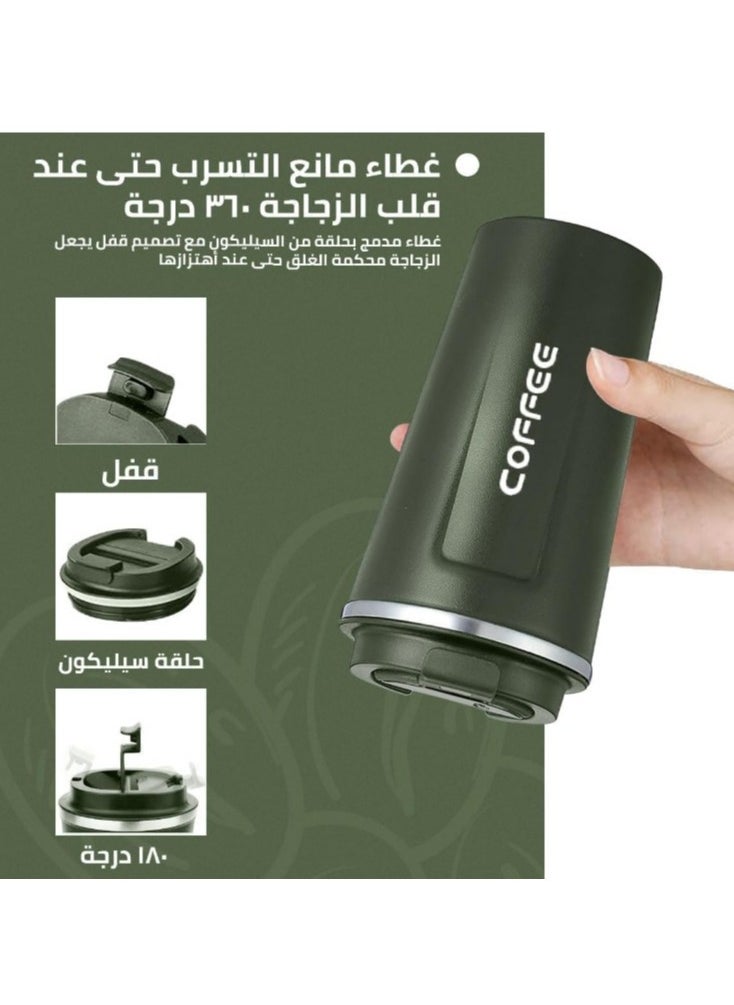 Generic - Original 510ml Thermos Mug, Thermal Bottle, Vacuum Insulated 304 Stainless Steel Tea Coffee Thermos, Travel Thermos for Hot and Cold Drinks, Perfect for Kids and Babies. Leakproof Design, Great Gift for Outdoor, Office, Home, Sports Coffee Mug  Cappuccino Tea - Car Seat Mug - Coffee Mug - Double Wall Stainless Steel Insulated with Flip Lid to Keep Drinks Hot and Cold - Stainless Steel Vacuum Insulated Double Wall Thermal Cup for Tea Coffee Travel with Flip Lid for Hot and Cold Drinks for 6 Hours - Thermal Flask - Image 1