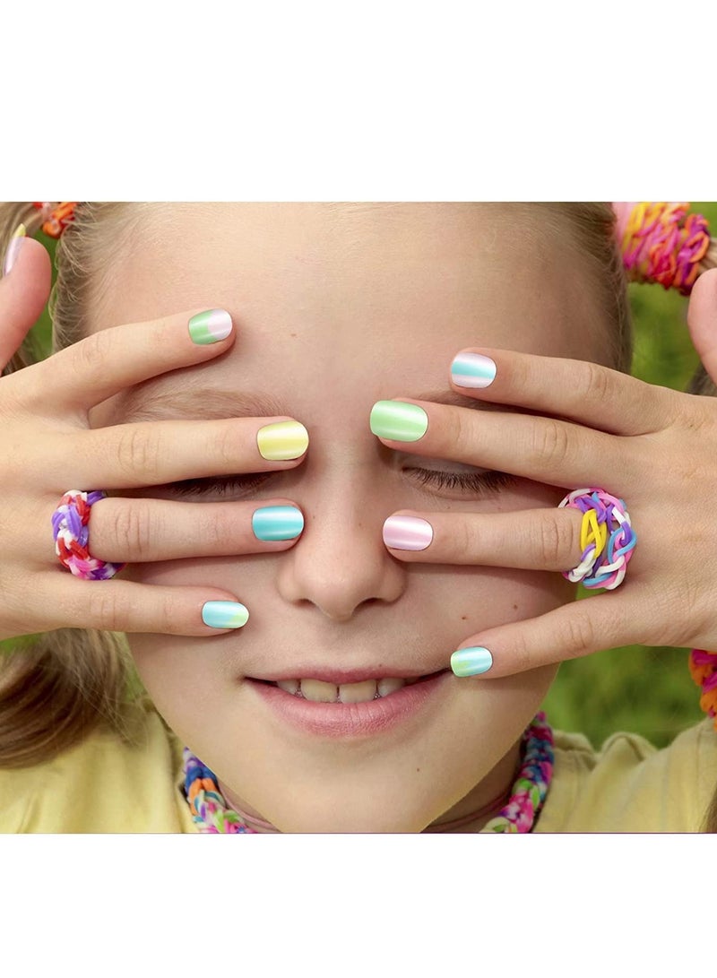 SOLARAE Kids Press on Nails Children, 120 Pieces Fake Artificial Tips Girls Full Cover Short False Fingernails for Decoration  (Lovely Pattern) - Image 4