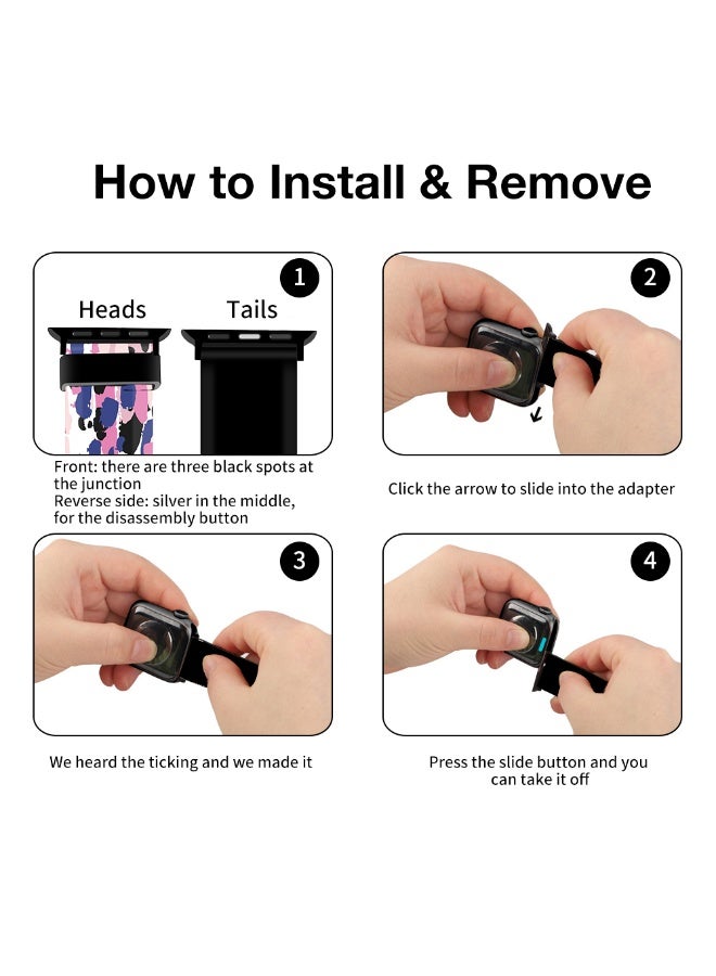 O Ozone (Pack of 5) Silicone Straps Compatible with Apple Watch Series 10 | 9 | 8 | 7 | 6 | SE | 5 | 4 | 3 | 2 |1 , 38/40/41/42mm, Stylish Pattern Silicone Replacement Watch Bands for Men Women-Multi1 - Image 5