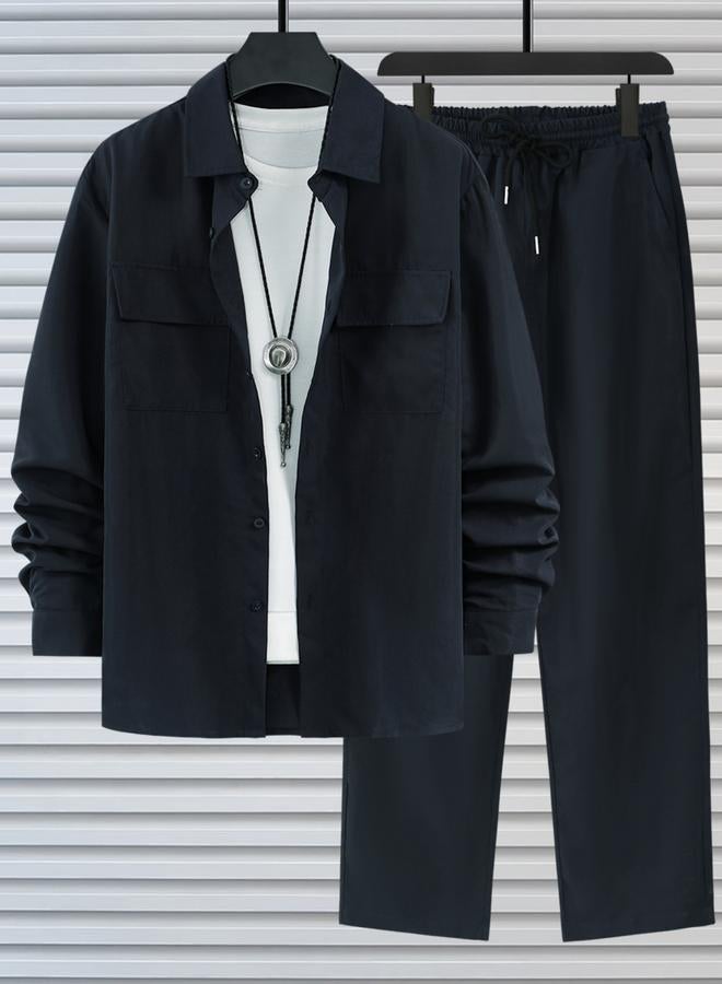 تايك تو طقم منسق من قميص كاجوال وبنطال برباط - Image 1