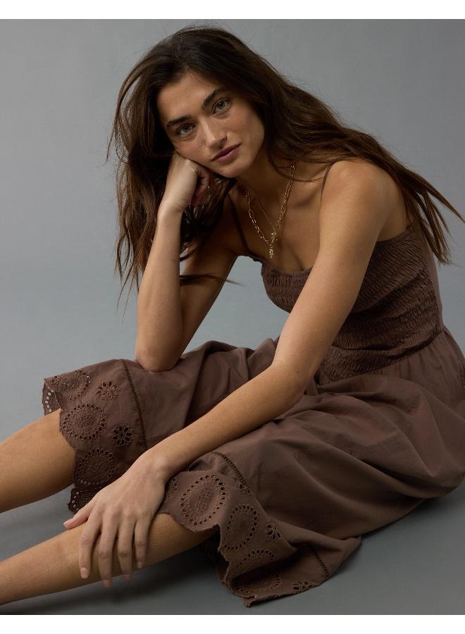 American Eagle AE Bella Smocked Drop Waist Midi Dress - Image 5