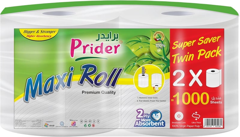 Prider Maxi Roll Kitchen Towels - 2000 Sheets - Image 1