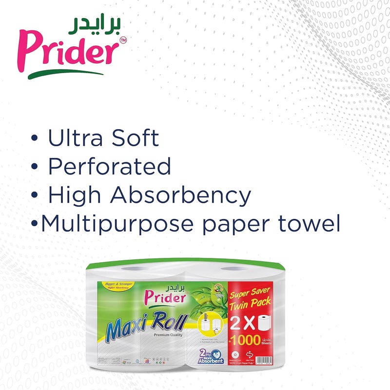 Prider Maxi Roll Kitchen Towels - 2000 Sheets - Image 3