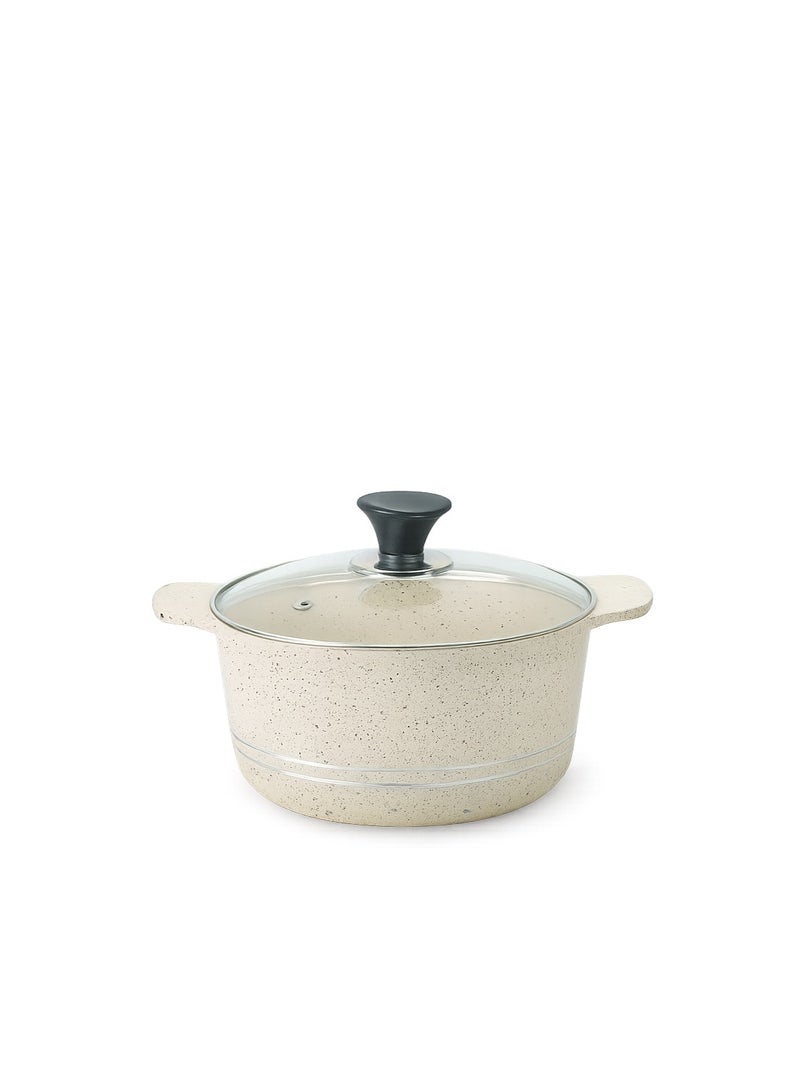 سونكس مجموعة أوما 8 قطع من الأواني غير اللاصقة – طلاء رخامي، أغطية زجاجية، مقابض سيليكون للطهي الآمن والسهل - Image 2