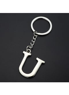 Generic English letter keychain bag pendant 26 uppercase and lowercase letters and numbers keychain European and American small gift customizationU U 