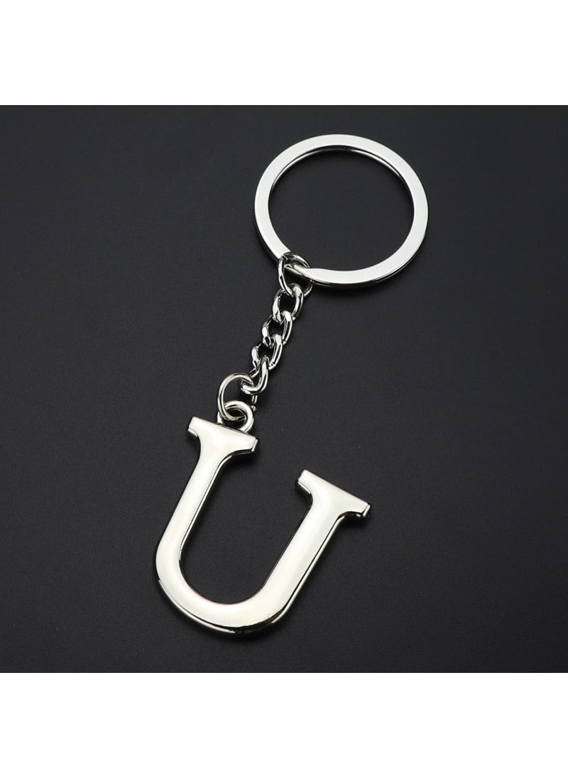 Generic English letter keychain bag pendant 26 uppercase and lowercase letters and numbers keychain European and American small gift customizationU U 