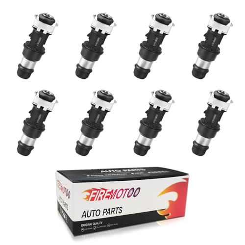 FIREMOTOO Fuel Injectors set of 8 Compatible with Chevy Silverado 1500 2500 3500 Tahoe GMC Sierra 1500 2500 3500 Tahoe 4.8L 5.3L 6.0L 2001-2006 Replace 17113553 FJ315 17113698 25317628 FJ10062 2 Holes - Image 1