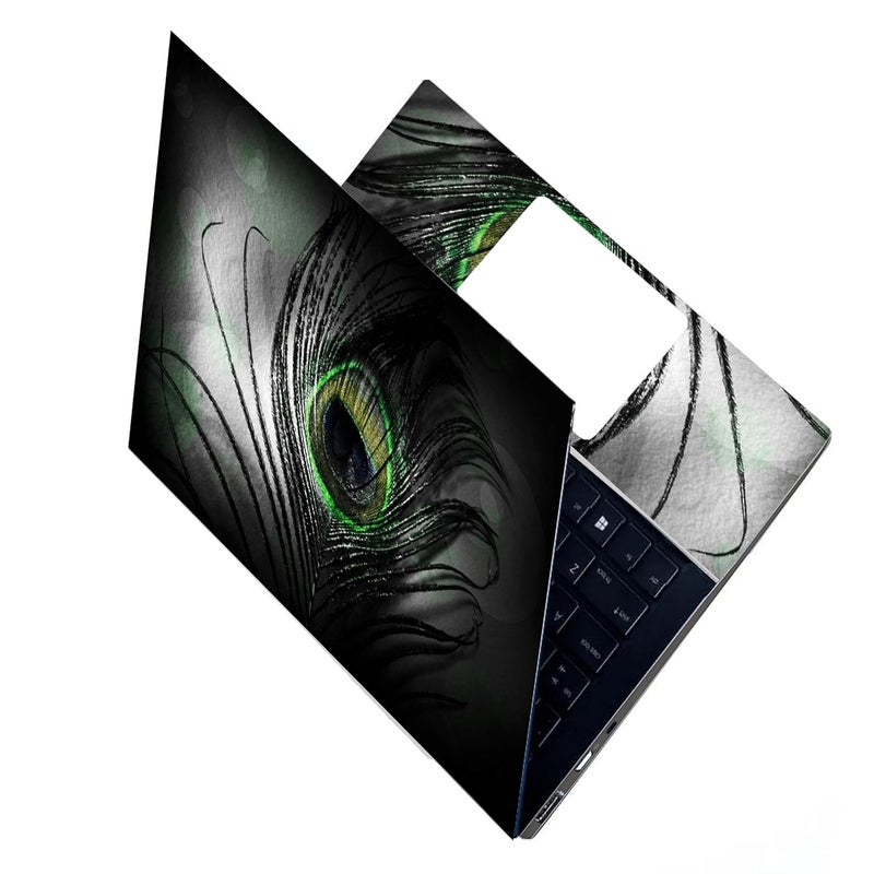 BAEYE Full Laptop Skin Stickers HD Quality Sticker for Laptops Upto 15.6" (Dustproof|Waterproof|Scratchproof|Reusable) - BE PCOCK FTHR FL3 - Image 1