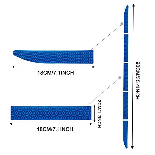 TOMALL 35.2'' Strong Reflective Stripe Stickers High-Intensity Night Visibility Reflective Decal Universal Safety Warning Diamond Grade Waterproof Self Adhesive for Car Trunk (Blue) - Image 2
