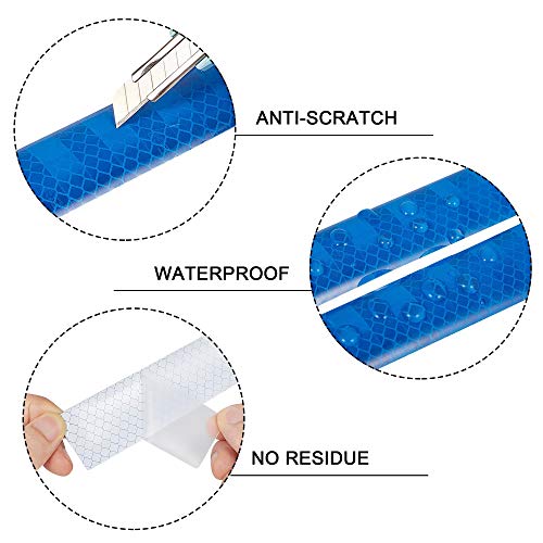 TOMALL 35.2'' Strong Reflective Stripe Stickers High-Intensity Night Visibility Reflective Decal Universal Safety Warning Diamond Grade Waterproof Self Adhesive for Car Trunk (Blue) - Image 3