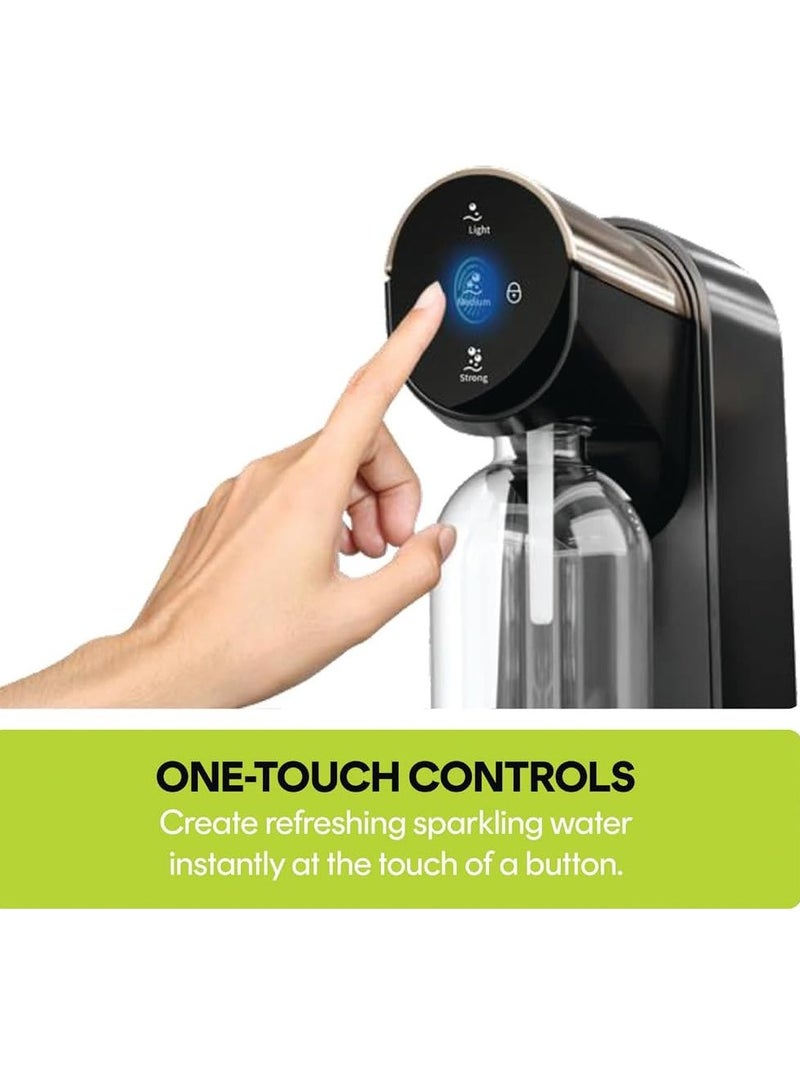 nutricook Nutricook Fizzi Soda Maker, Fully Automated 3 Fizz Levels, Smart Lock System, 1L Carbonated Bottle, Sparkling Soda Maker,60L CO2 cylinder Not Included,NC-FSM100,Black,2 Year Warranty  - Image 2