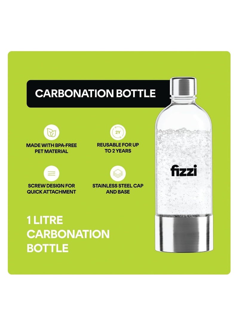nutricook Nutricook Fizzi Soda Maker, Fully Automated 3 Fizz Levels, Smart Lock System, 1L Carbonated Bottle, Sparkling Soda Maker,60L CO2 cylinder Not Included,NC-FSM100,Black,2 Year Warranty  - Image 5