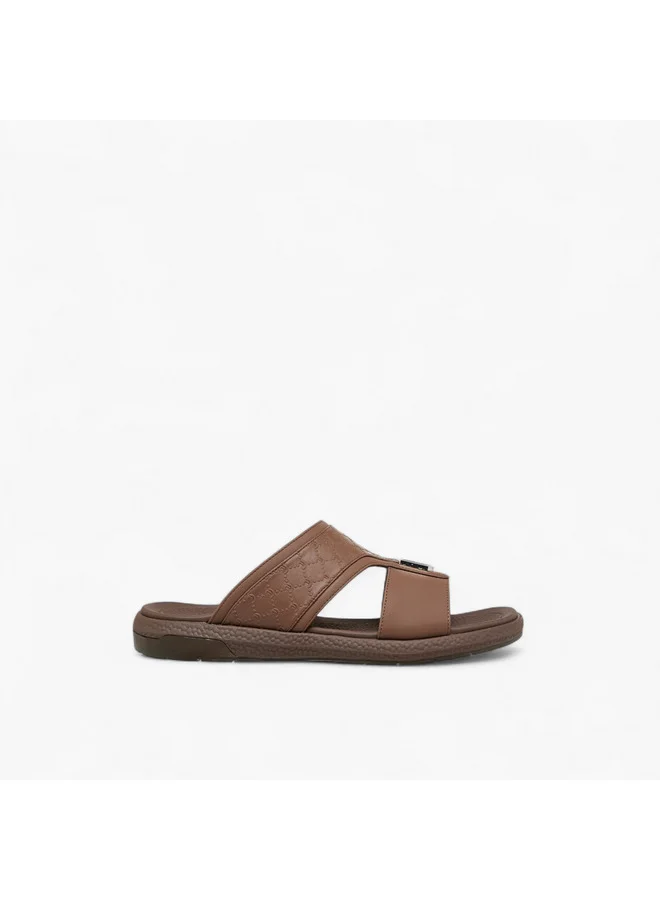 Le Confort Men Logo Embossed Slip-On Comfort Sandals