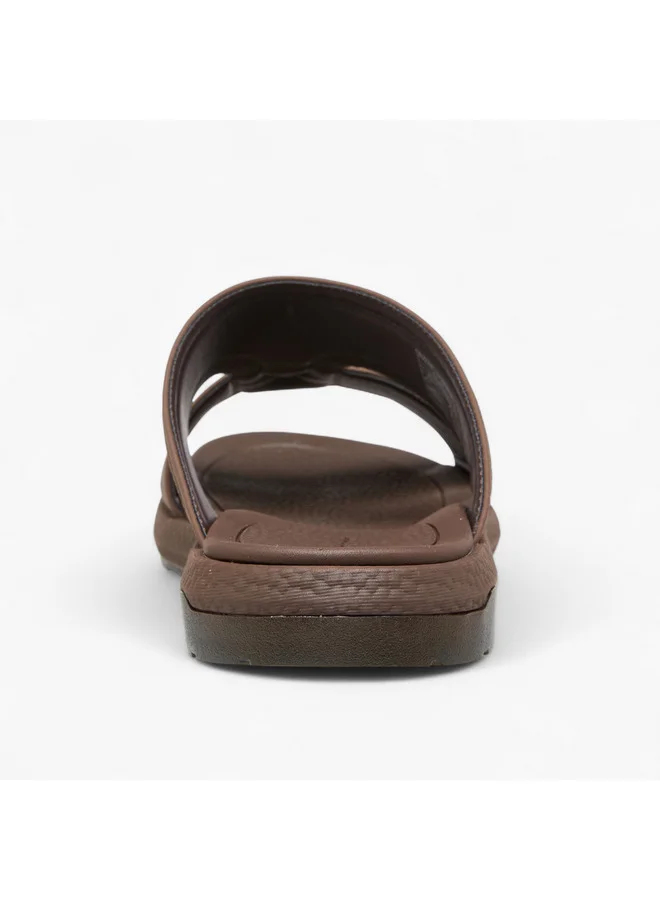 Le Confort Men Logo Embossed Slip-On Comfort Sandals