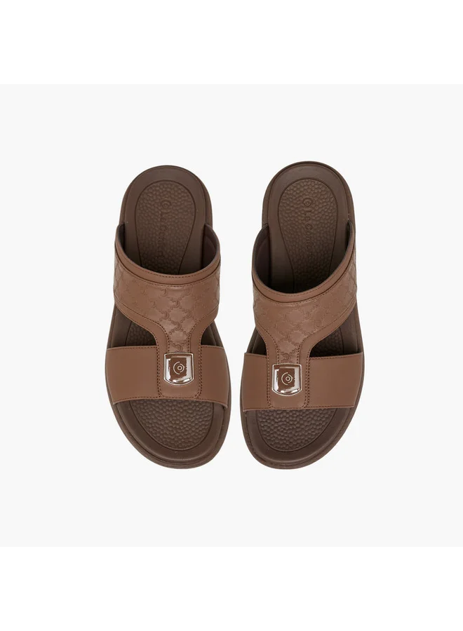 Le Confort Men Logo Embossed Slip-On Comfort Sandals