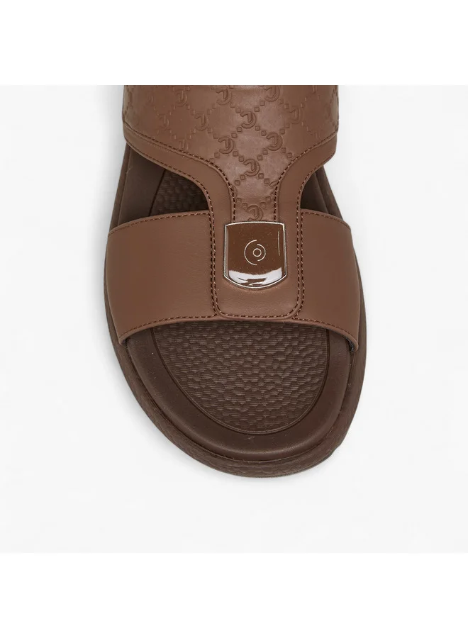 Le Confort Men Logo Embossed Slip-On Comfort Sandals