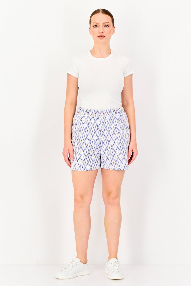 promod Women Textured Basic Shorts, Multicolor - Image 4