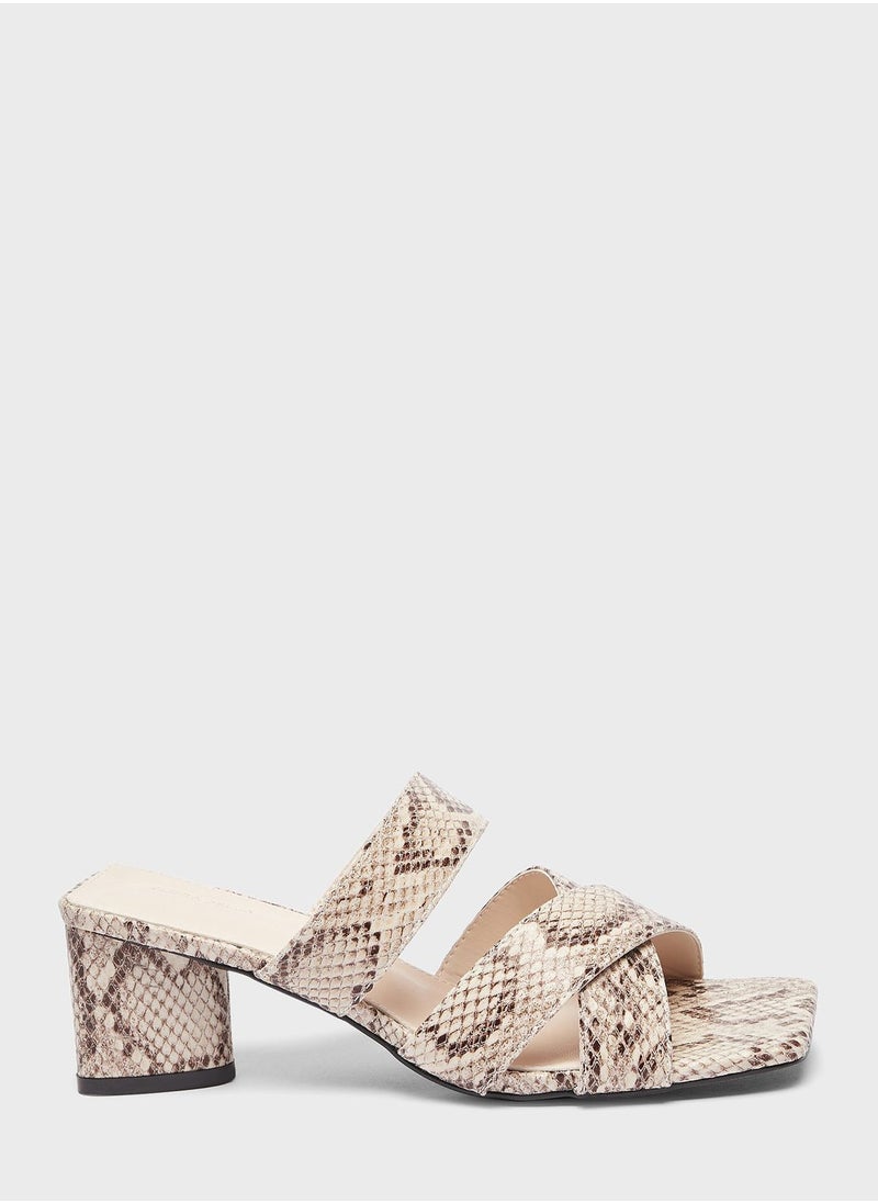 shoexpress - Multi Cross Strap Mid Heel Sandals - Image 1
