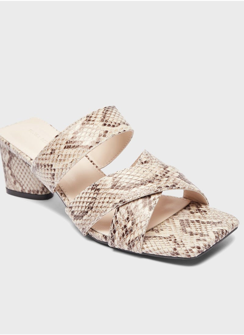 shoexpress - Multi Cross Strap Mid Heel Sandals - Image 1