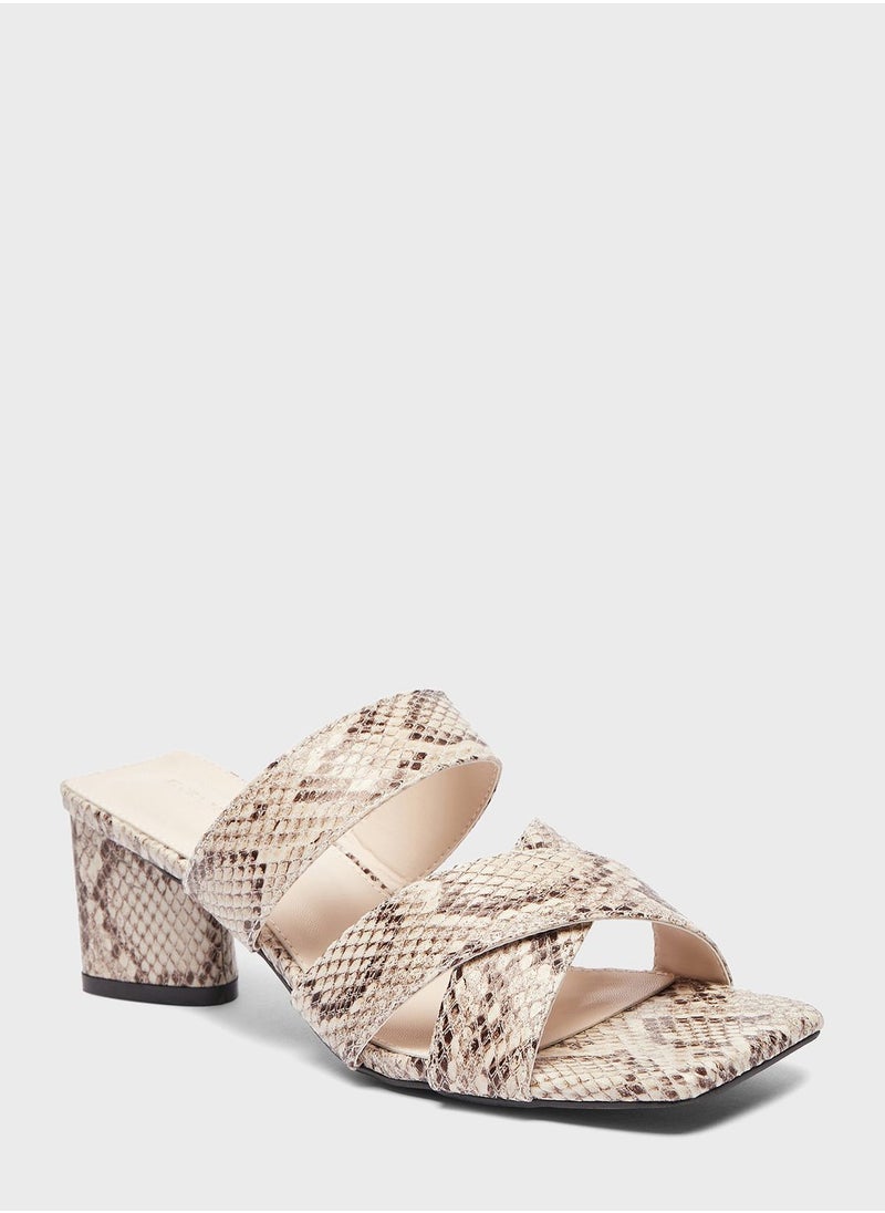 shoexpress - Multi Cross Strap Mid Heel Sandals - Image 1