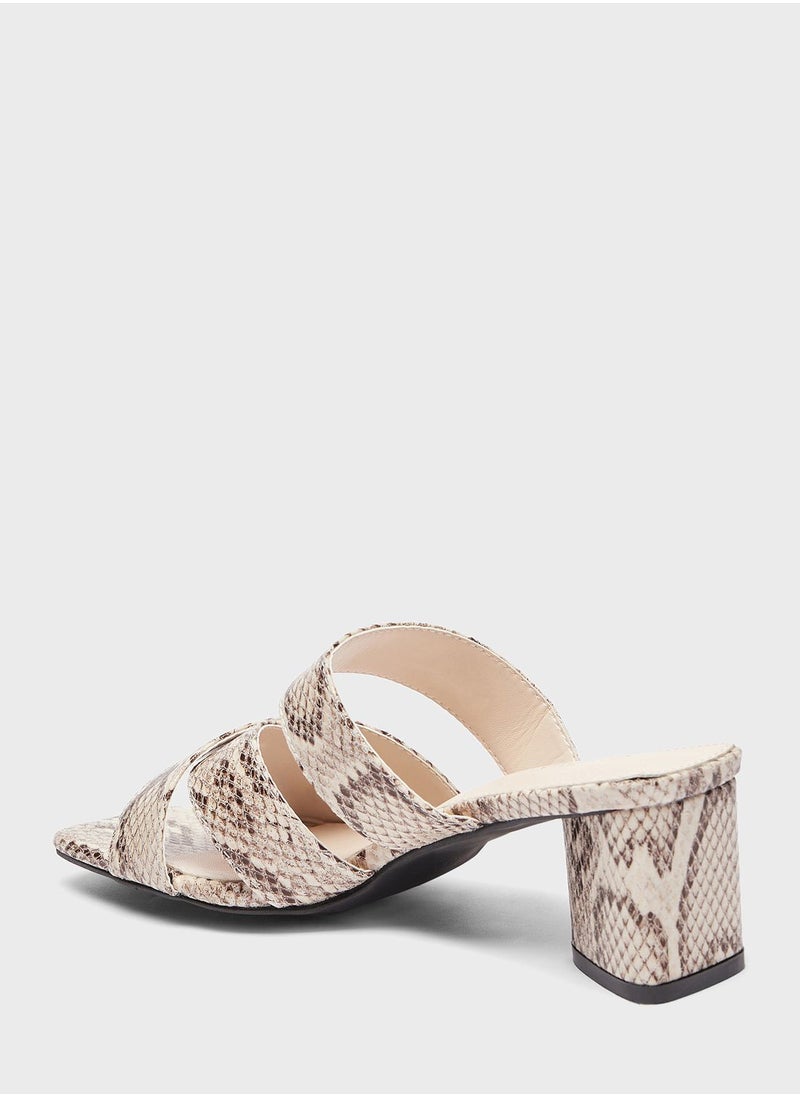 shoexpress - Multi Cross Strap Mid Heel Sandals - Image 1