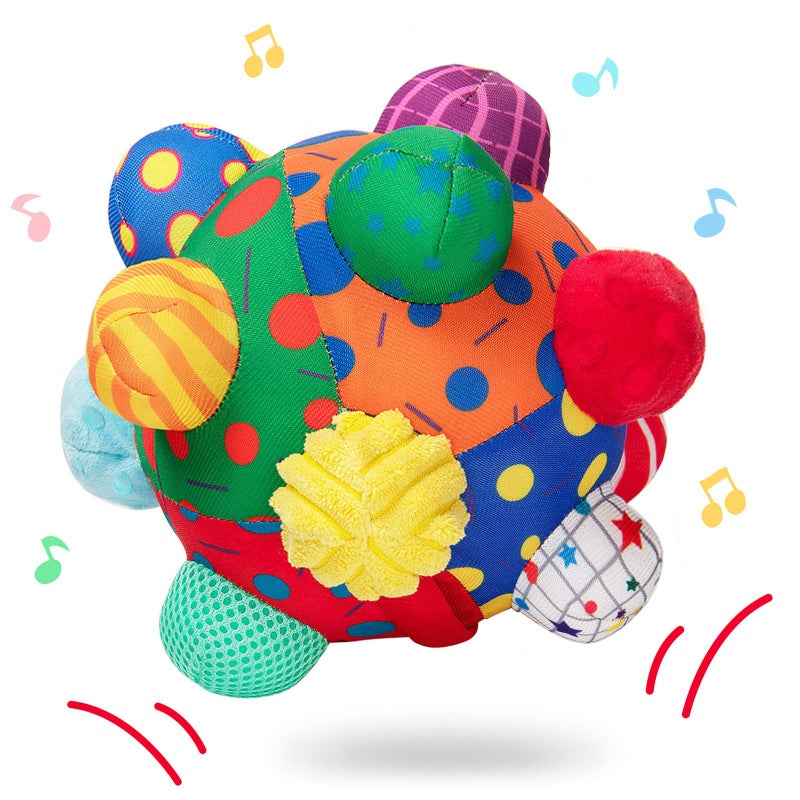 teytoy Baby Music Shake Dancing Ball Toy  Developmental Bumpy Ball Sensory Soft Toys  Easy to Grasp Bumps Help Develop Motor Skills for Girls and Boys Ages 12 Months and Up - Image 1