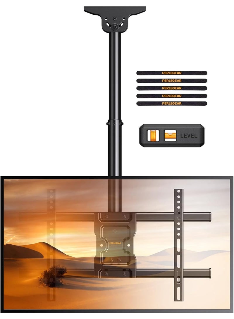 Perlegear Ceiling TV Mount – Full Motion Hanging TV Bracket for 37-75 inch Flat/Curved TVs, Up to 99 lbs, Swivel & Tilt, Max VESA 600x400mm (PGLCM1) - Image 2