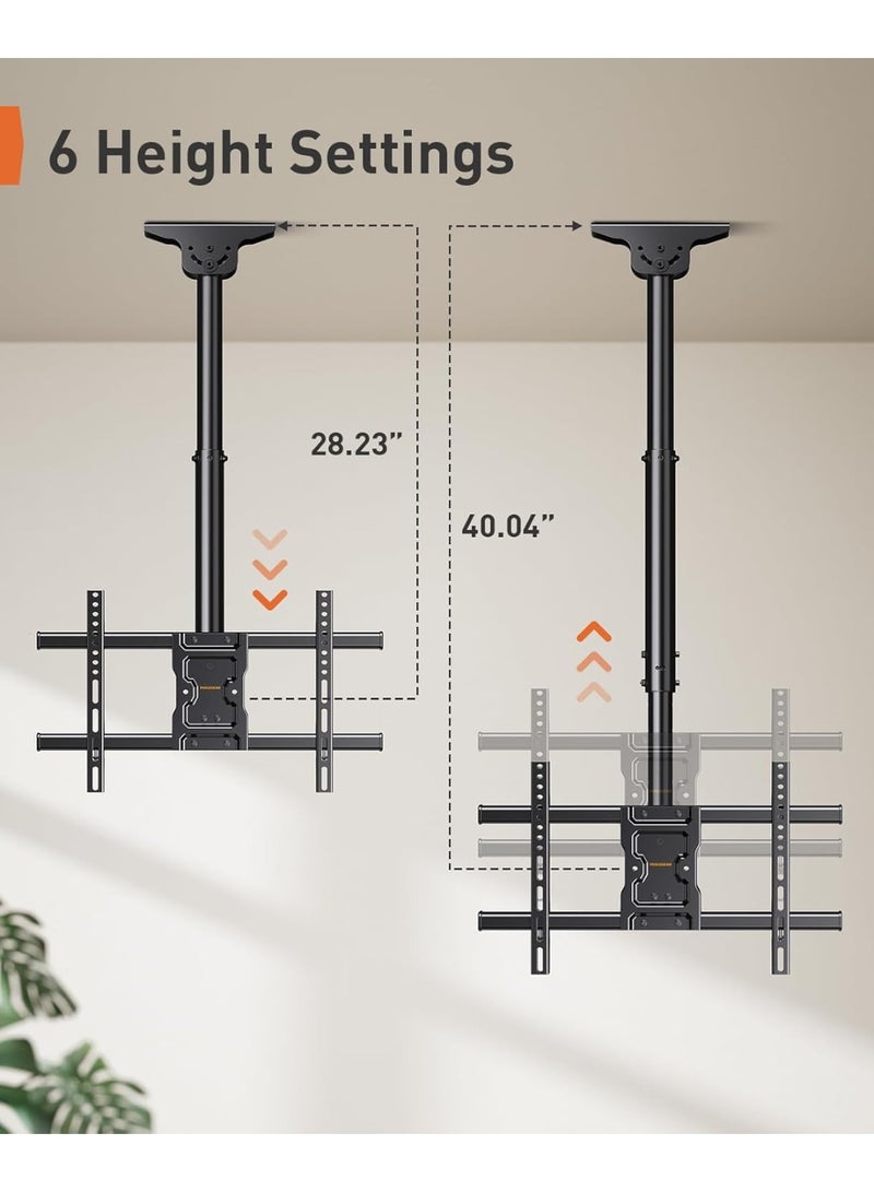 Perlegear Ceiling TV Mount – Full Motion Hanging TV Bracket for 37-75 inch Flat/Curved TVs, Up to 99 lbs, Swivel & Tilt, Max VESA 600x400mm (PGLCM1) - Image 3