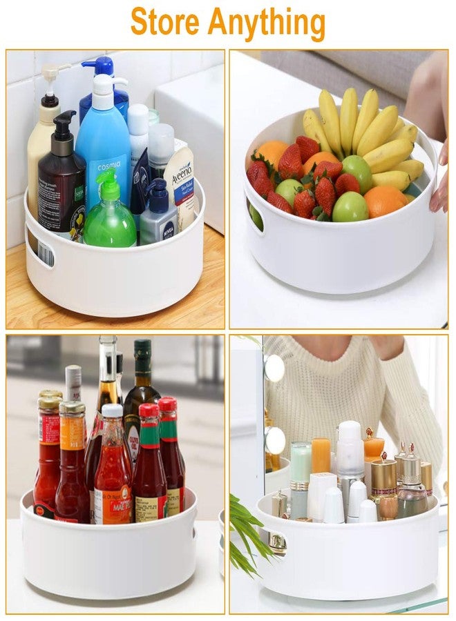 Semlos 360° Rotating Lazy Susan Organizers, 2 Packs 9" and 12" Turntable Spice Rack Organisers for Kitchen Organization and Storage, Non-Slip Under Sink Organizer for Bathroom Pantry Cupboard - Image 3