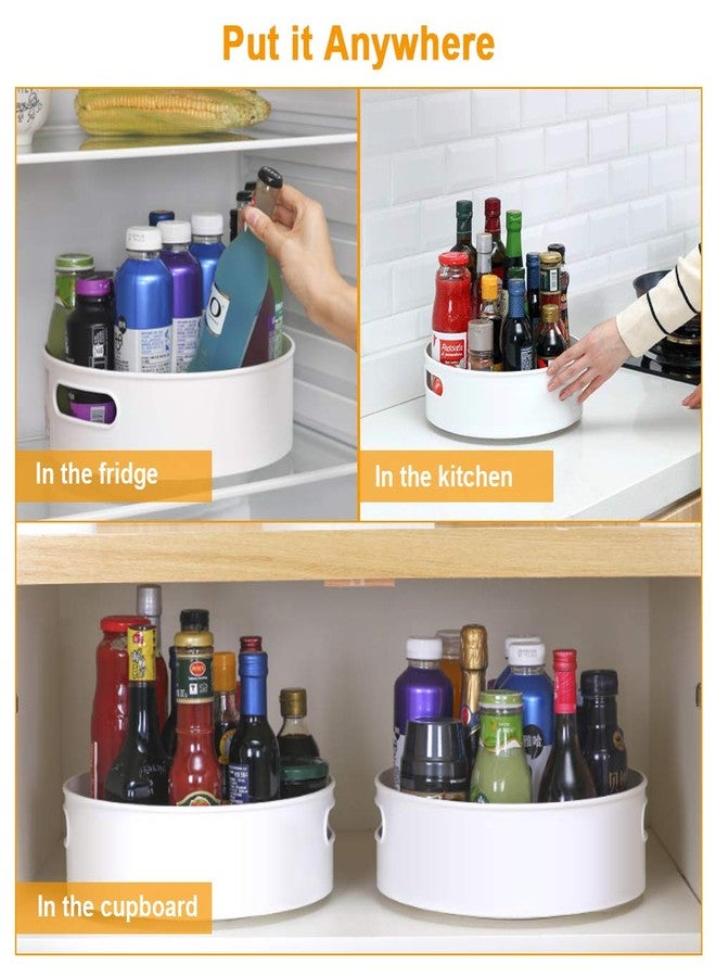 Semlos 360° Rotating Lazy Susan Organizers, 2 Packs 9" and 12" Turntable Spice Rack Organisers for Kitchen Organization and Storage, Non-Slip Under Sink Organizer for Bathroom Pantry Cupboard - Image 4