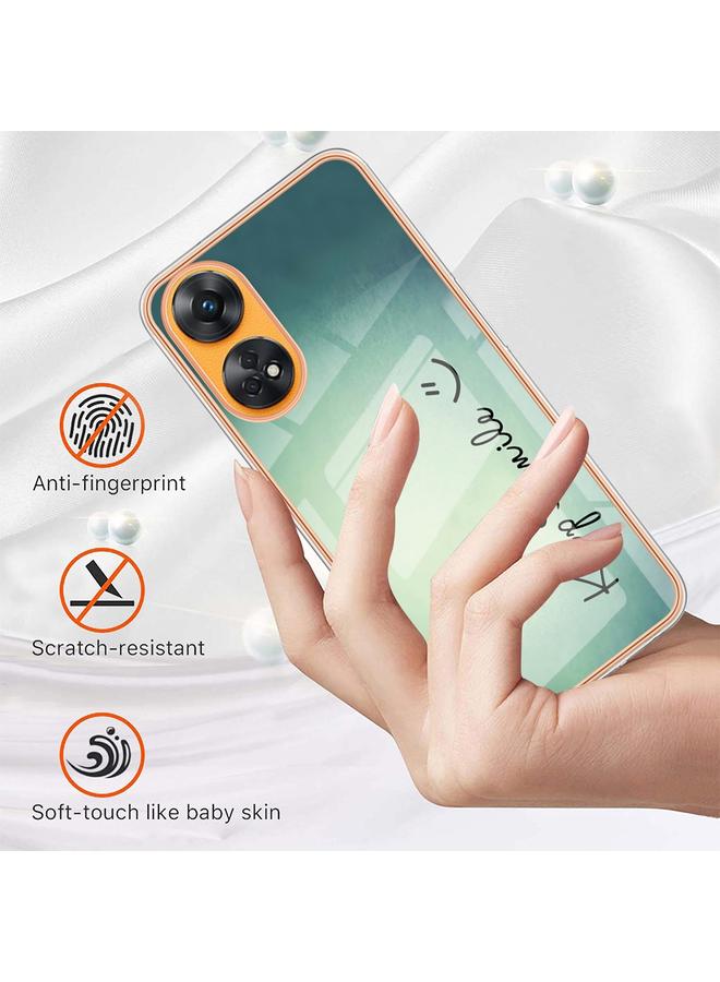 S-TOP Case For OPPO Reno8 T 4G Electroplating Marble Dual-side IMD Phone Case - Image 5