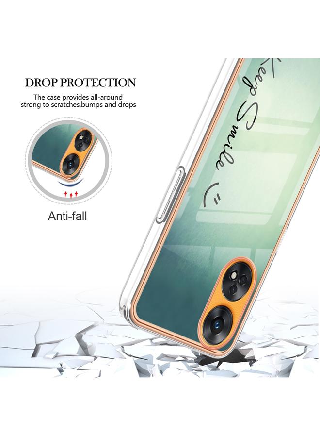 S-TOP Case For OPPO Reno8 T 4G Electroplating Marble Dual-side IMD Phone Case - Image 4