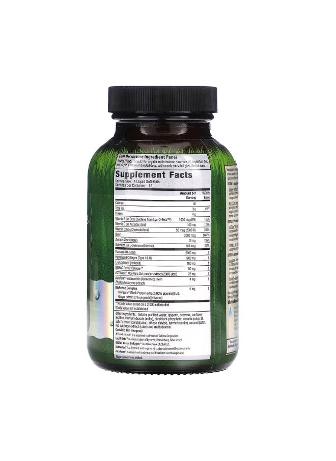 Irwin Naturals - Collagen Peptides  Astaxanthin Type I II & III 60 Liquid SoftGels - Image 1