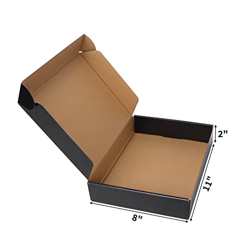 EXYGLO Shipping Cardboard Boxes for Small Business, Packing and Mailing, 11x8x2 - Pack of 25, Black - Image 2