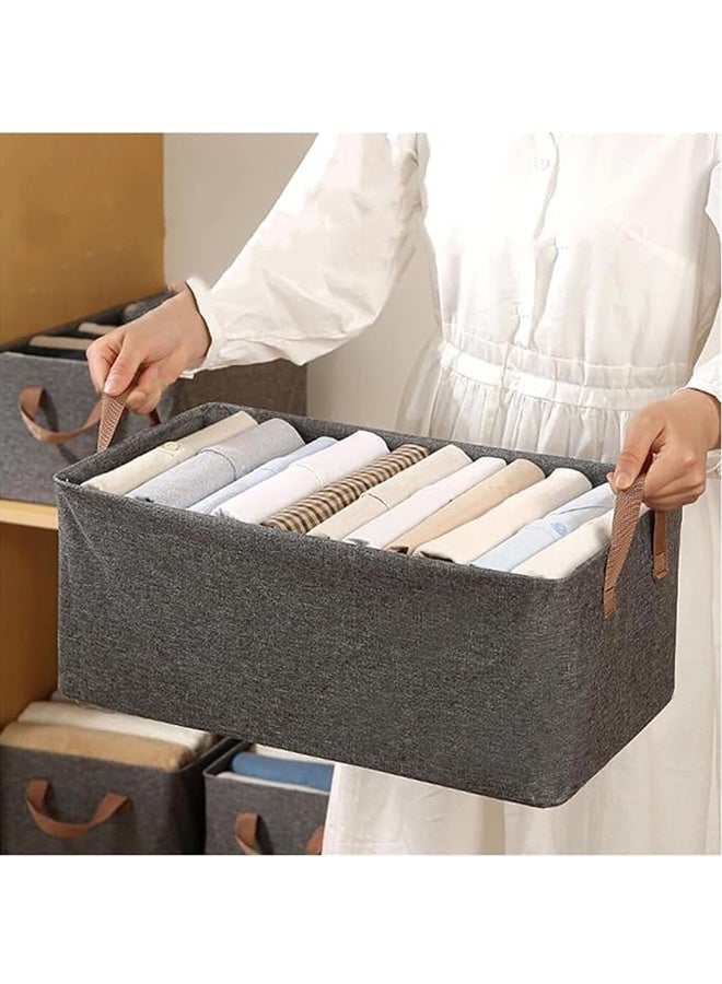 رولستيمي طوي خزانة صندوق تخزين ، صندوق تخزين ملابس سلة سميكة إطار فولاذي صندوق تخزين الملابس المتنوعة السراويل تخزين قطعة أثرية ، رمادي - Image 4