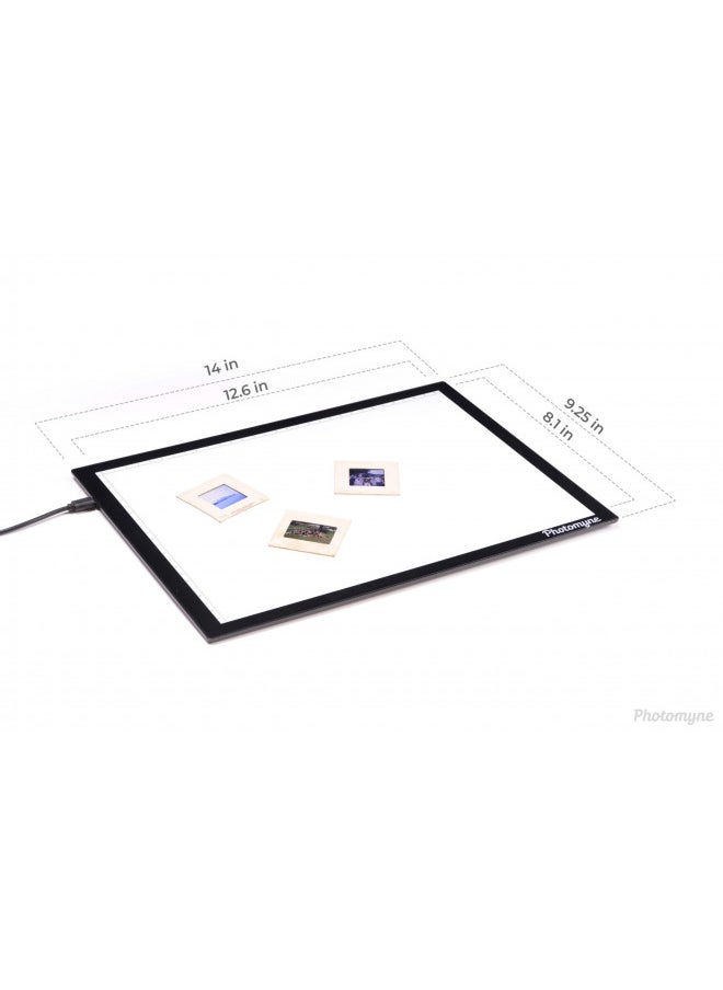 PHOTOMYNE - Photomyne A4 Slide Viewer | Light Pad Backlight | Negative Viewer | Film Negatives & Old Slides Scanning Light Box | Hands-Free Ultra-Thin Ultimate Brightness (Includes USB Adapter) - Black - Image 1