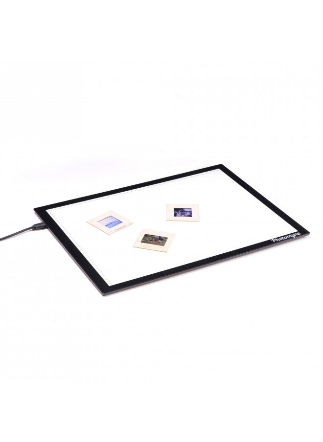 PHOTOMYNE - Photomyne A4 Slide Viewer | Light Pad Backlight | Negative Viewer | Film Negatives & Old Slides Scanning Light Box | Hands-Free Ultra-Thin Ultimate Brightness (Includes USB Adapter) - Black - Image 1