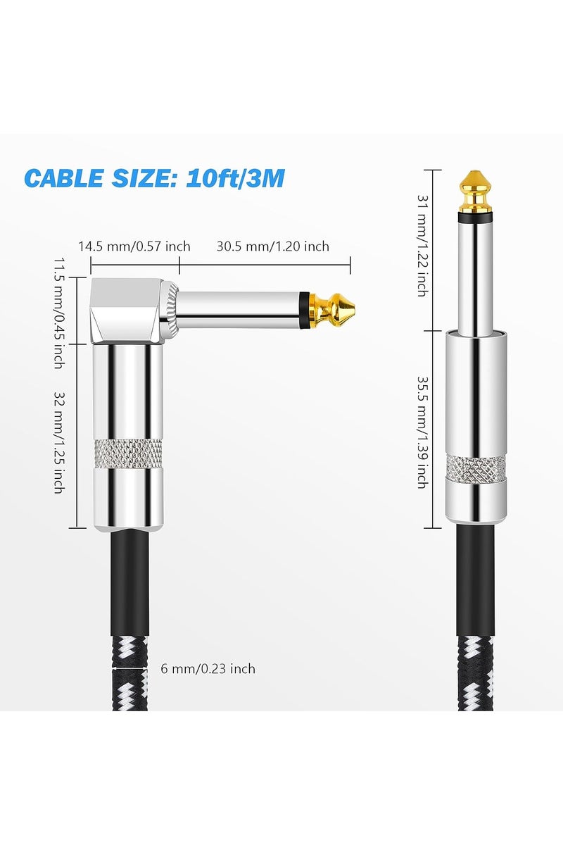 كابل جيتار بطول 1.5 متر، كابل آلة موسيقية، كابل باص، كابل جيتار بطول 10 أقدام، كابل صوتي مستقيم 6.35 مم، مناسب لمجموعة متنوعة من الآلات - جيتار كهربائي، لوحة مفاتيح إلكترونية، مكبر صوت - Image 2