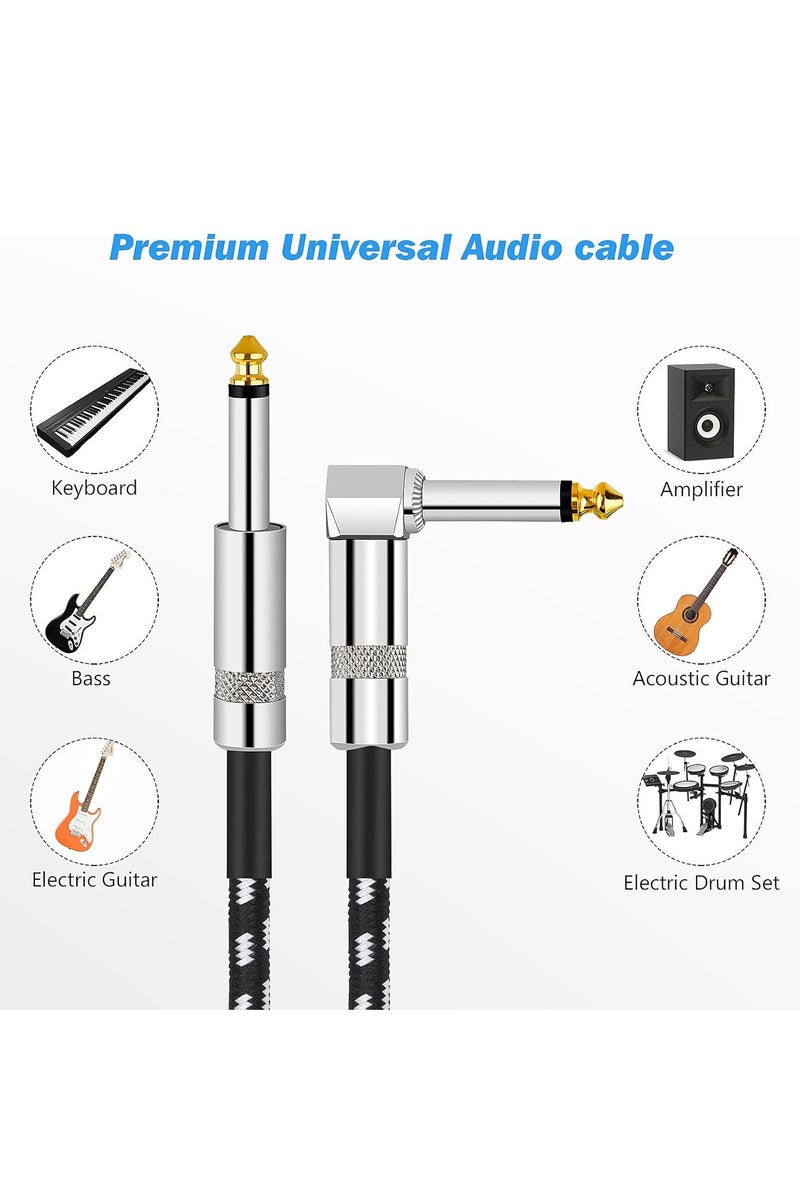 كابل جيتار بطول 1.5 متر، كابل آلة موسيقية، كابل باص، كابل جيتار بطول 10 أقدام، كابل صوتي مستقيم 6.35 مم، مناسب لمجموعة متنوعة من الآلات - جيتار كهربائي، لوحة مفاتيح إلكترونية، مكبر صوت - Image 3
