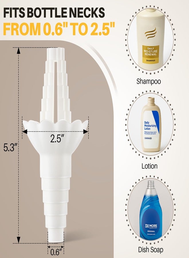 مجموعة إنهون العالمية لتفريغ الزجاجات (عبوتان) - موصل نقل السوائل للصابون والشامبو واللوشن والبلسم والاستخدام في الحمام. محول قمع قابل لإعادة الاستخدام، لا مزيد من الهدر. - Image 5