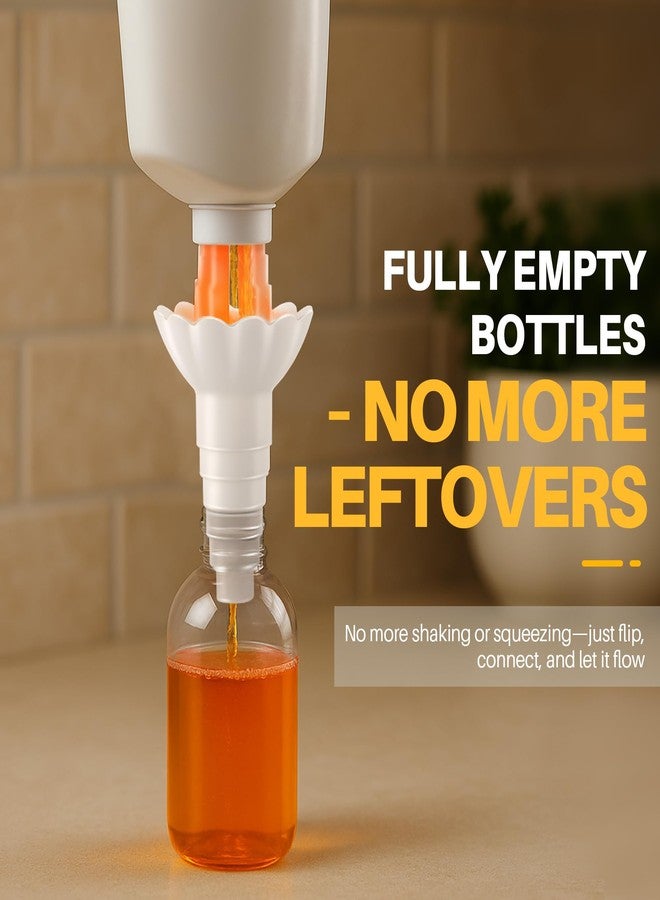 مجموعة إنهون العالمية لتفريغ الزجاجات (عبوتان) - موصل نقل السوائل للصابون والشامبو واللوشن والبلسم والاستخدام في الحمام. محول قمع قابل لإعادة الاستخدام، لا مزيد من الهدر. - Image 2