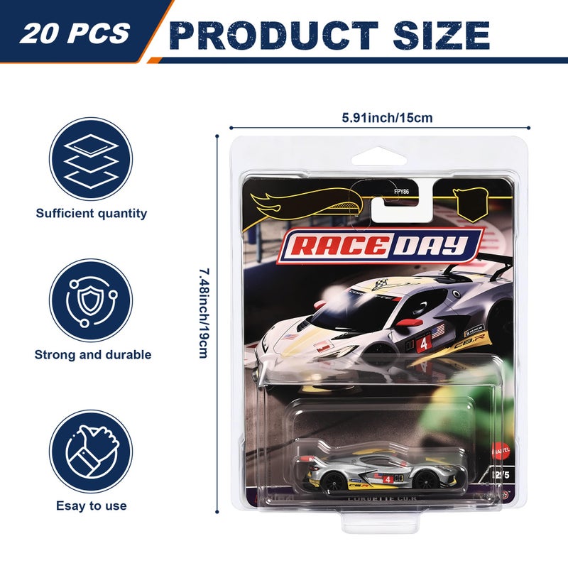 KASTUN Protector case for Hot Wheels Premium-Clamshell Plastic Display Cases for 1:64 Scale Models, Crystal Clear UV-Resistant, Dust-Proof & Scratch-Resistant Plastic Storage Case with Secure Seal (20-Pack) - Image 2