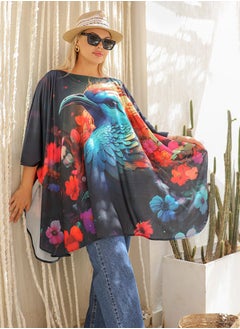 Zmurud Autumn poncho - printed  - Image 2