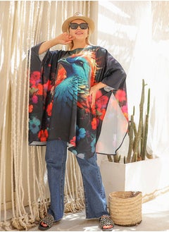 Zmurud Autumn poncho - printed  - Image 4