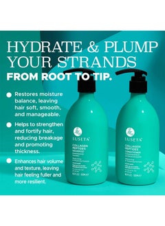 L LUSETA Luseta Thickening Shampoo And Conditioner Set With Collagen Peptides Strengthen And Moisturize For Thin & Dry Hair, Promote Thickness And Reduce Breakage For Fuller-Looking Hair 16.9Oz×2  - Image 2