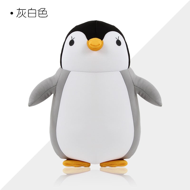 Kids Cartoon Penguin U-shaped Pillow Transformable Children Penguin Gray 