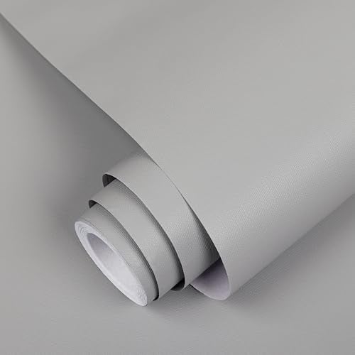 Abyssaly Light Grey Wallpaper Peel and Stick SelfAdhesive Removable Grey Wallpaper for Cabinets Bedroom Furniture Home Decor 157 in X 118 in - Image 1