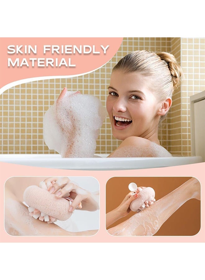 قطعتان من إسفنجة الاستحمام فائقة النعومة على شكل زهرة عباد الشمس مع كوب شفط - كرة ليف استحمام شبكية مقشرة لإكسسوارات الحمام، مقشر للجسم على شكل زهرة لطيفة للأطفال والكبار، لطيف على البشرة - Image 5